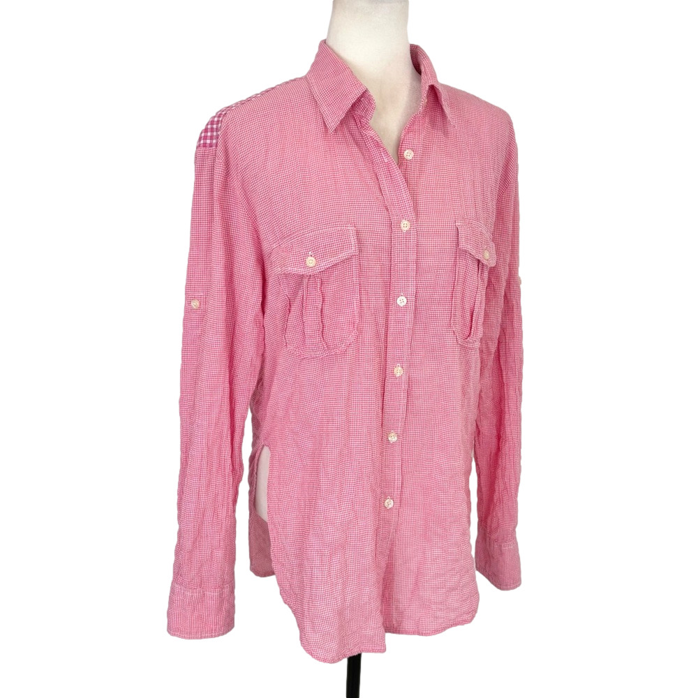 Just A Rock'n Shirt pink gingham shirt